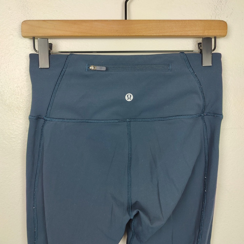 Lululemon On Your Mark Crop Leggings Womens 6 23" Nocturnal Teal Luxtreme Yoga - Picture 7 of 10